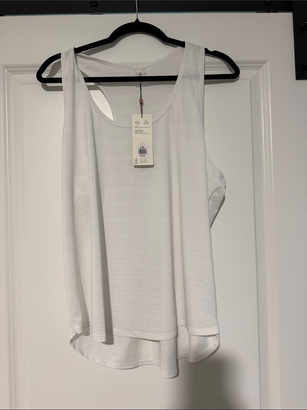 CALIA by Carrie Underwood White Athletic Mesh Tank